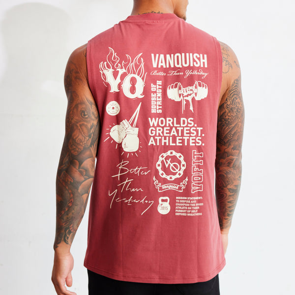 Vanquish TSP Chalk Red Multi Print Sleeveless T Shirt 2枚目の画像