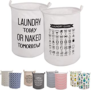 Collapsible Laundry Basket 17.7/19.7 Canvas Laundry Hamper with