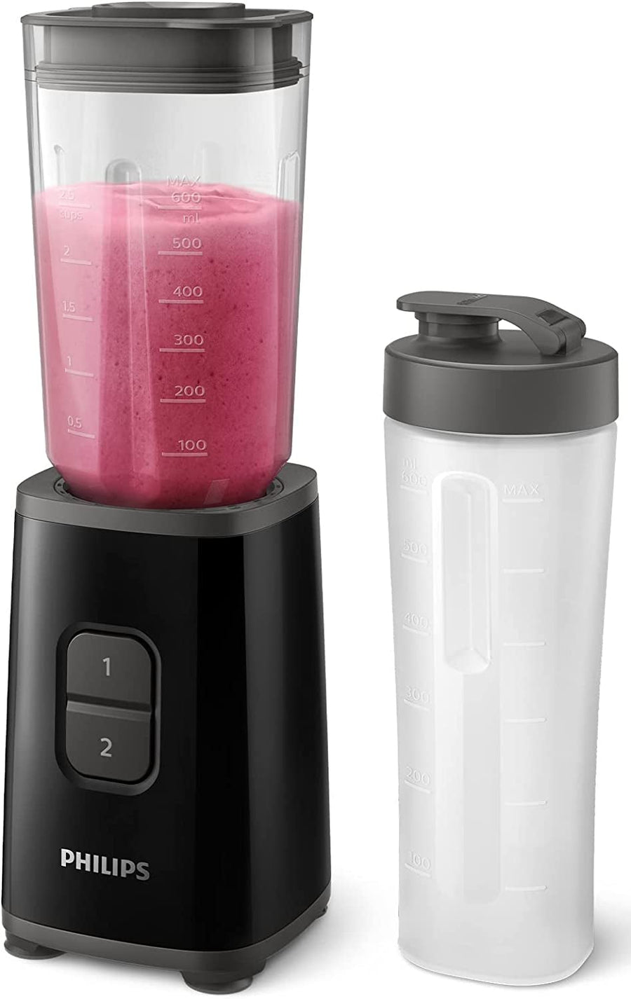 Philips Mini Blender and Smoothie Maker - 350W, 1L Jug, Recipe App, 2