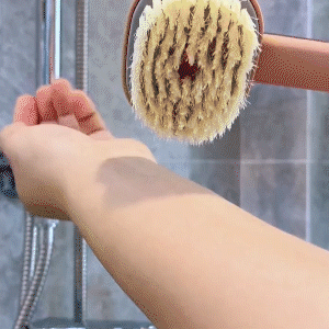 Scrub Bath Brush Exfoliating Bath Shower Brush with Soap Dispenser- Long  Handle Rub Bath Brush Can Filled with Liquid Bath Shower Deep