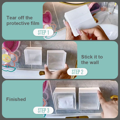 Wall-mounted cotton swab storage box bathroom waterproof cosmetic cotton storage finishing box small object classification box