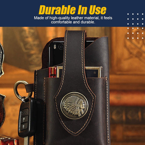 Multifunctional Leather Mobile Phone Bag small tool chest