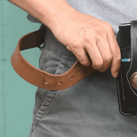 Men's Belt Bag Leather Belt Phone Bag Head Layer Cowhide Casual Trend Multifunctional Mobile Phone Bag Bag Male Shoulder small tool chest