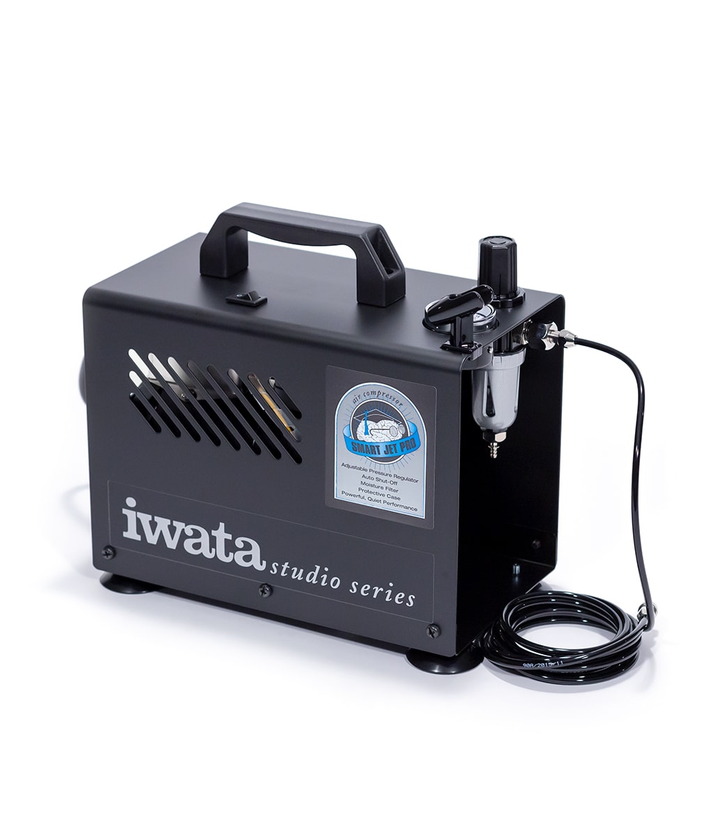 IWATA Quiet SILVER JET AIR COMPRESSOR w/ AIRBRUSH HOSE Tanning Hobby Makeup  Nail