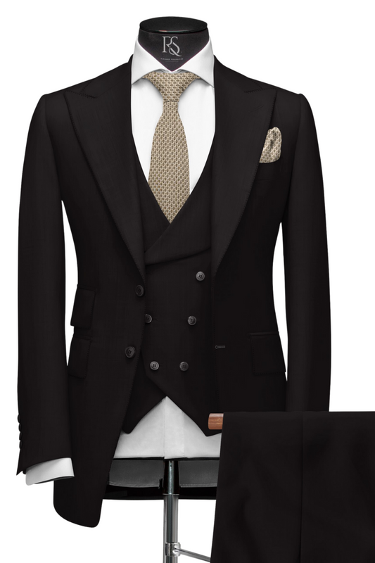 Chic Champagne Men's Three-Piece Suit - Sophisticated Business and Formal  Attire