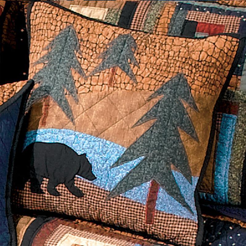 Midnight Bear Square Decorative Throw Pillow