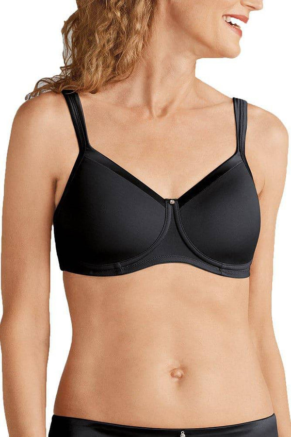 Amoena Pia Padded Underwire Mastectomy Bra - Black/Sand