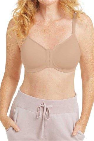 Amoena Mara Wire-Free Front-Closure Padded Bra - Dark Grey Size: 36 A