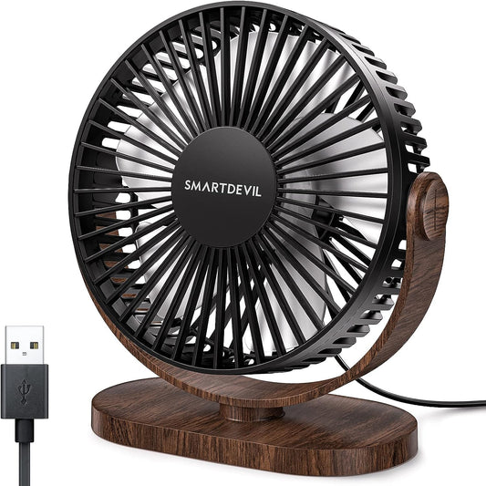 SmartDevil USB Desk Fan, Small Personal Desktop Table Fan with Strong Wind,  Quiet Operation Portable Mini Fan for Home Office Bedroom Table and