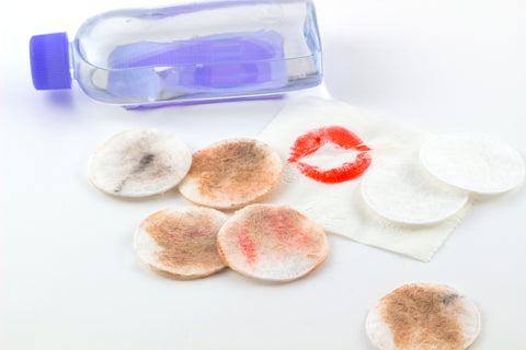 Cotton pads with makeup remover