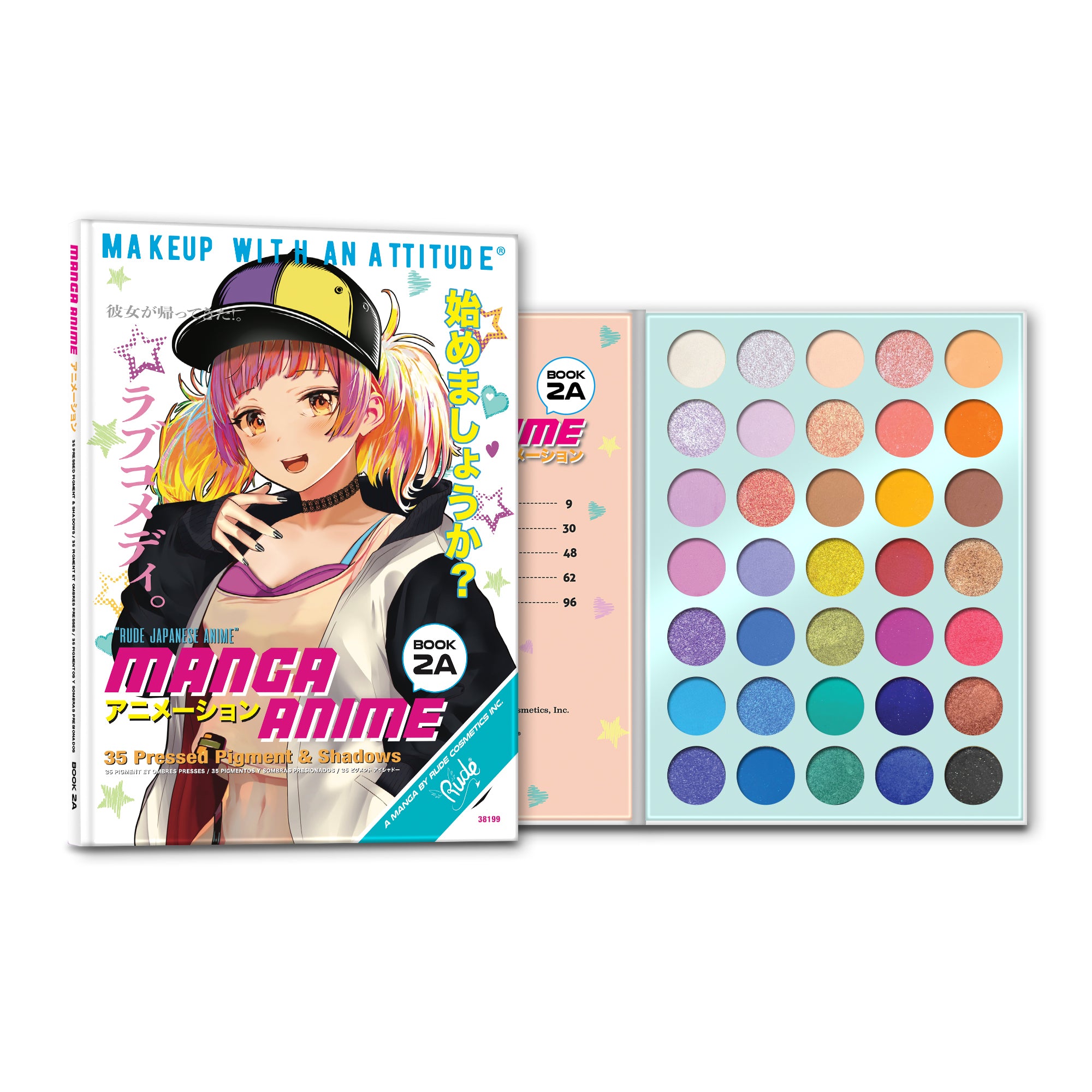 Manga Anime 35 Eyeshadow Palette Book 2| RUDE Anime Makeup – Rude Cosmetics