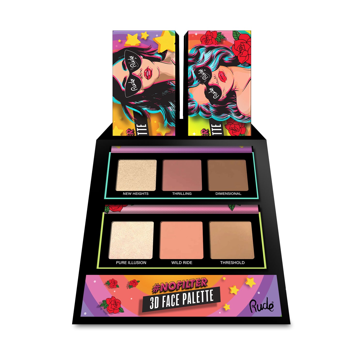 Rude - Nofilter 3D Face Palette - Roses