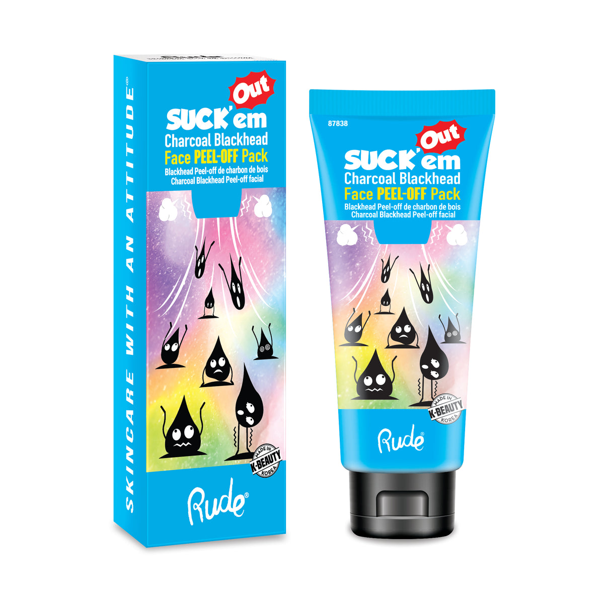 Suckem Out Charcoal Blackhead Face Pack Paper Display 12pcs Rude Cosmetics 