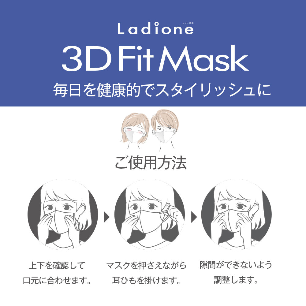 Ladione 3D FitMask　アジサイパープル6枚入り3個セット