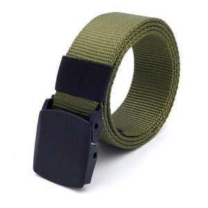 Canvas belt with quick release buckle