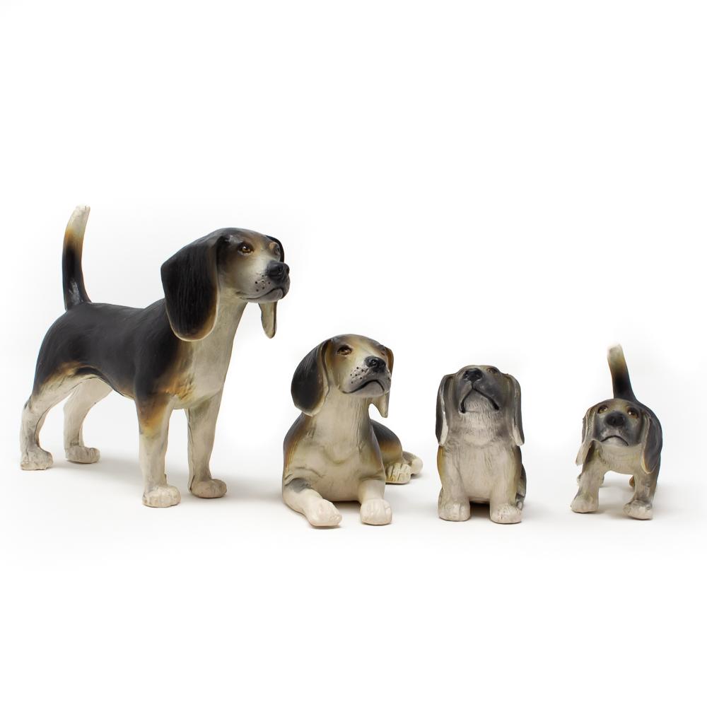 Beagle, Hound Dog, Rubber Canine, Hand Painted, Realistic Toy Figure,  Model, Replica, Kids, Educational, Gift, 2 CH262 BB123