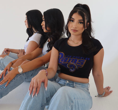 Dodger Bling Crop – JDC Apparel