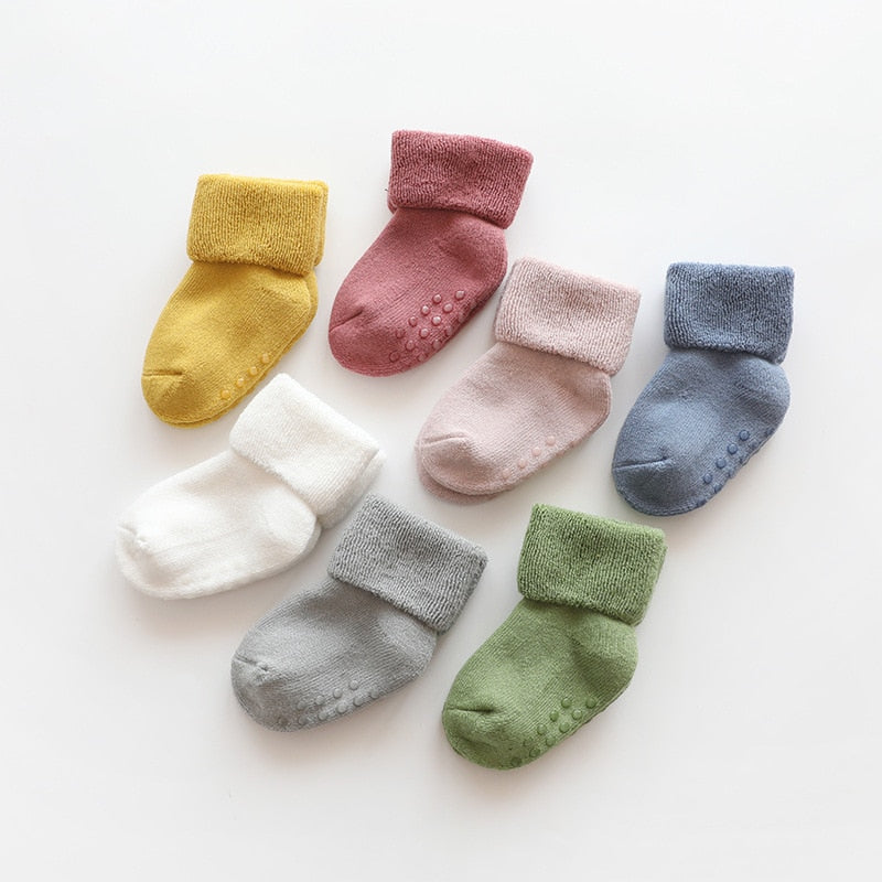 Winter Warm Thick Baby Girls Boys Socks Newborn Socks Terry Anti Slip Socks