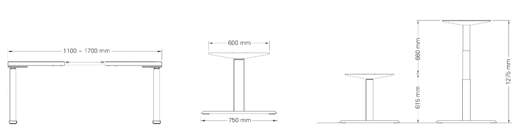 Masstabelle Steelforce Pro 670 Tischgestell