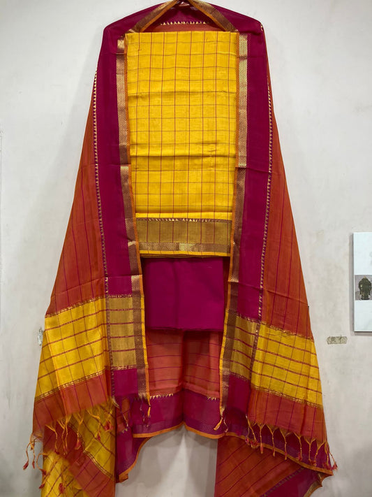 Mangalagiri handloom cotton printed dress material – www.