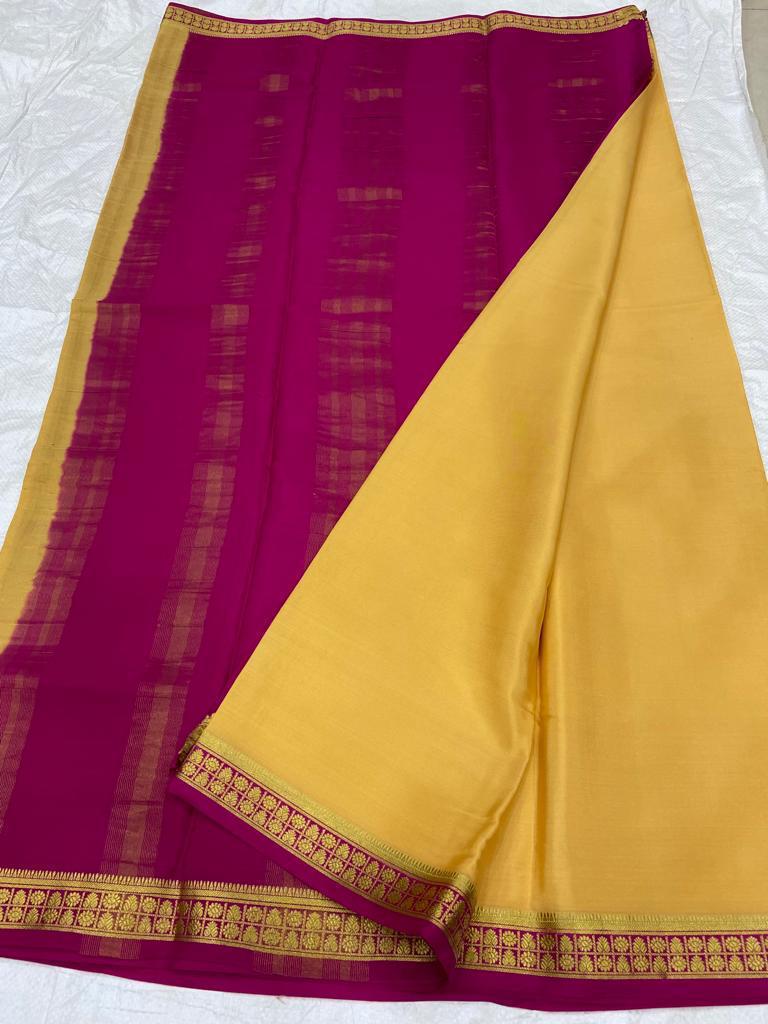 Contrast color pure mysore silk saree – www.vannamayil.com