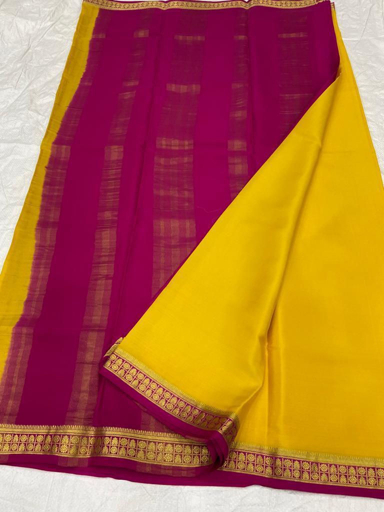 Contrast color pure mysore silk saree – www.vannamayil.com