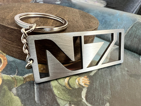 Mass Effect N7 logo - Stainless Steel Keychain - IHavePaws