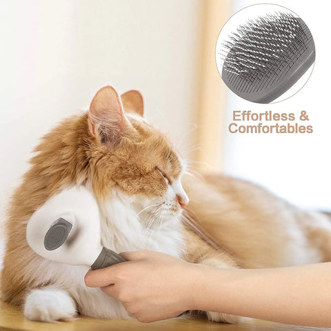 Self-cleaning pet hair remover brush: grooming tool for dogs and cats - dematting comb