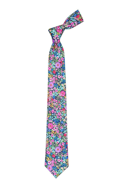 Multi Floral Printed Necktie - TOSSIDO
