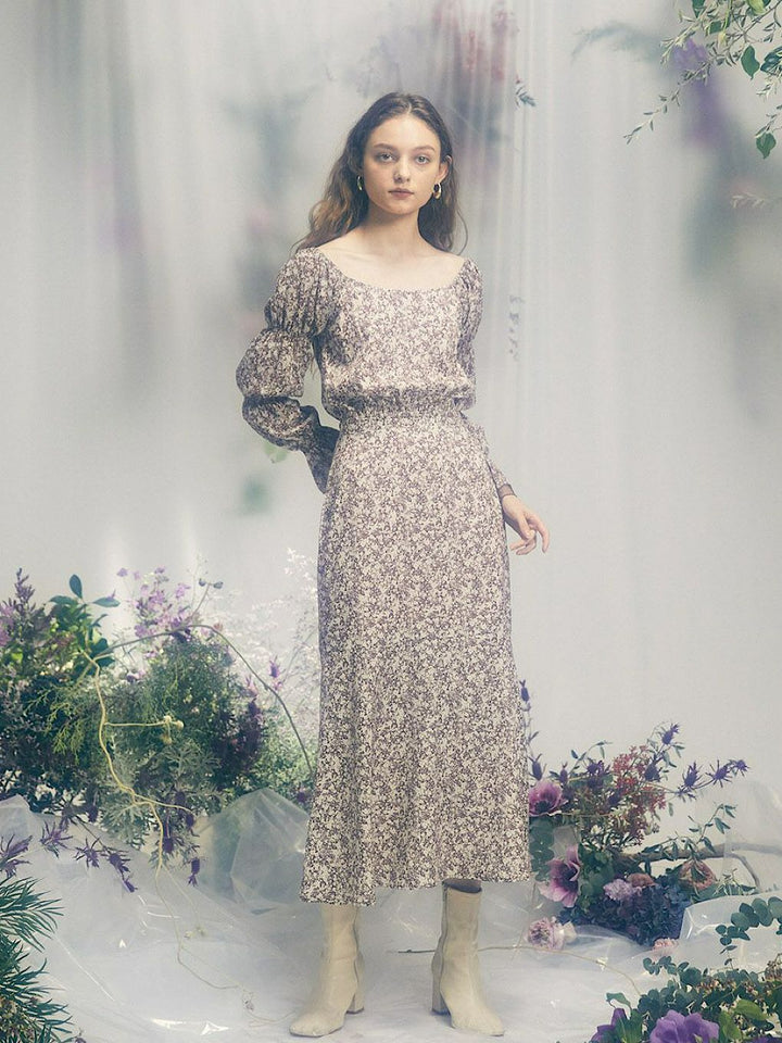 PRIVEVE×RUNA】 FLOWER SHEER DRESS-