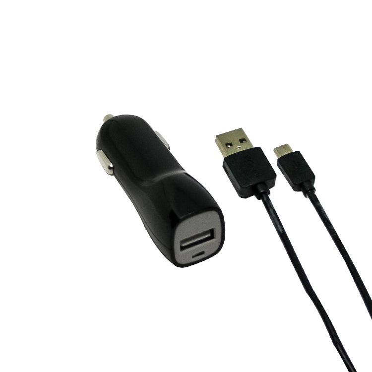 2 amp Car Charger with  foot Lightning Cable (BLACK) – 