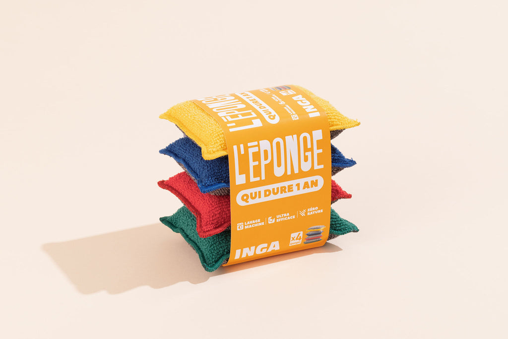 Eponges lavables INGA 4 couleurs