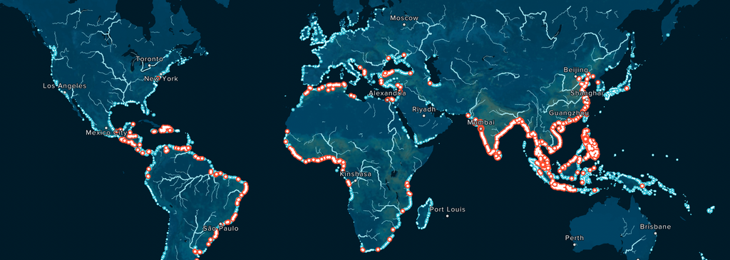 World map highlighting the worst-polluting rivers