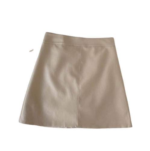 High Waist Faux leather A-line Mini Skirts