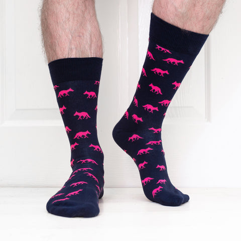 Organic Cotton - fox pink socks