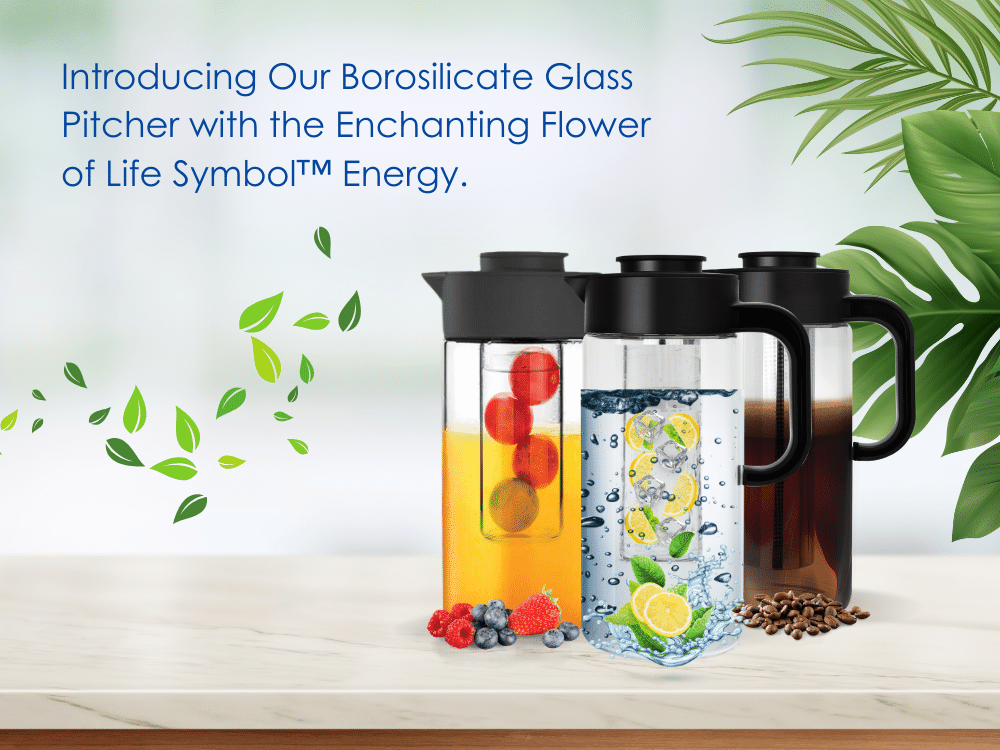 Borosilicate Glass Pitcher with the enchanting Flower of Life