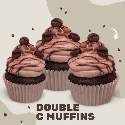 double chocolate collagen muffins