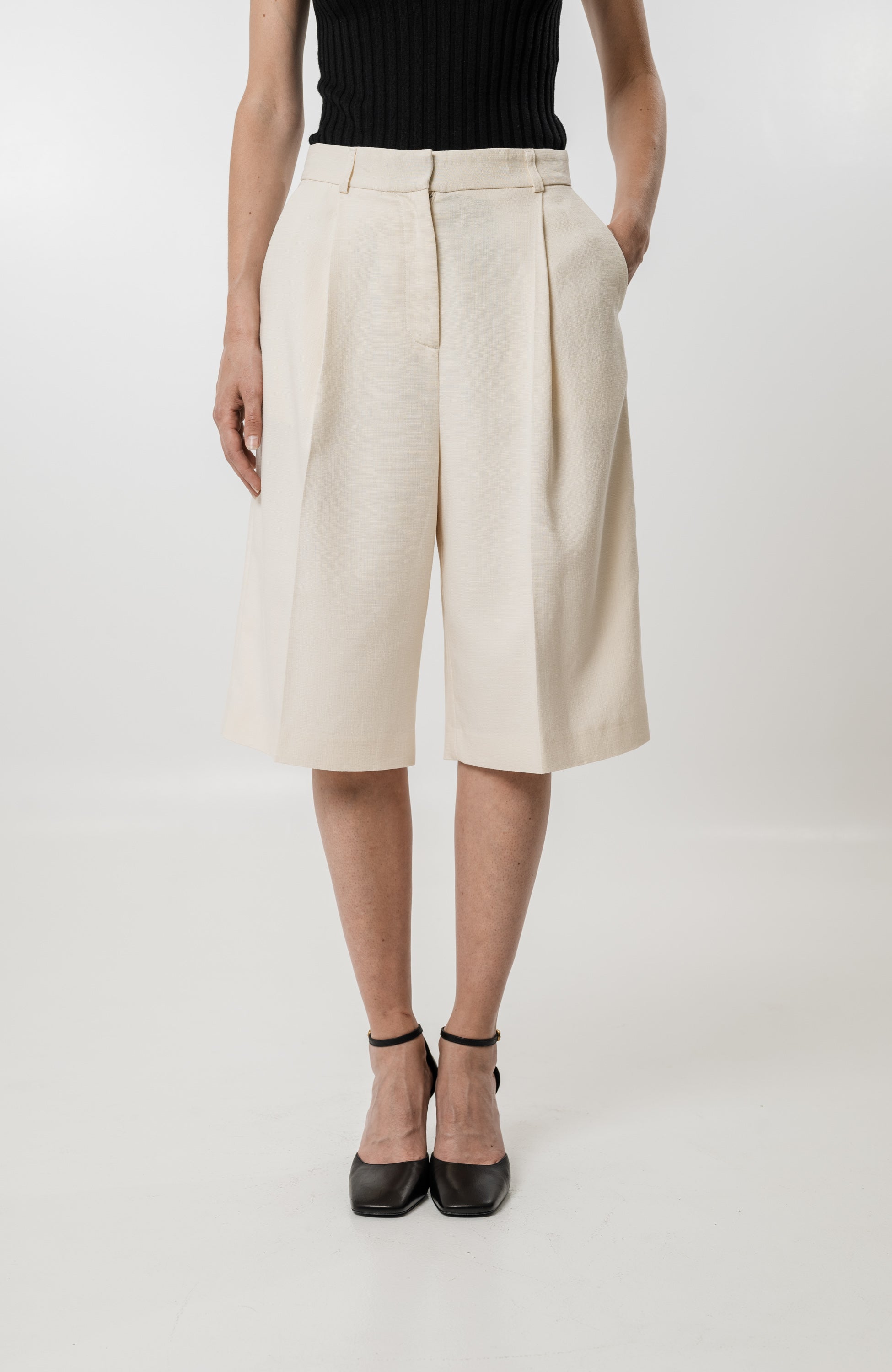 Striped silk shorts HOUSE OF DAGMAR - Buy Online at BEIGE BROWN