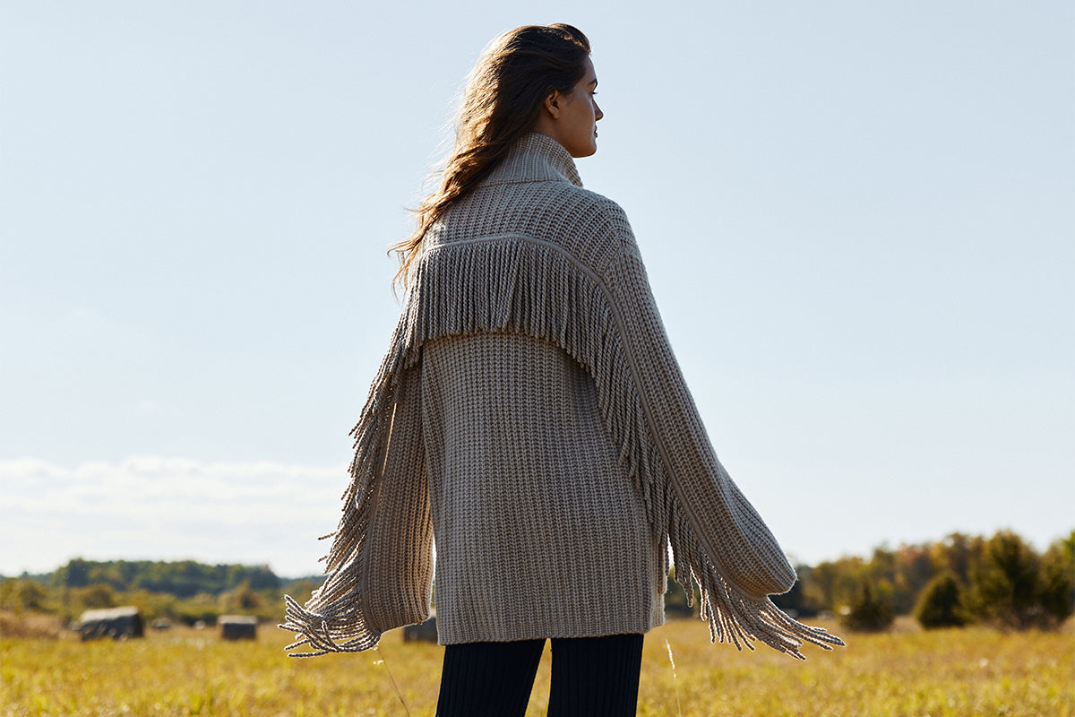 Lisa Yang Fringed cardigan at BEIGE BROWN