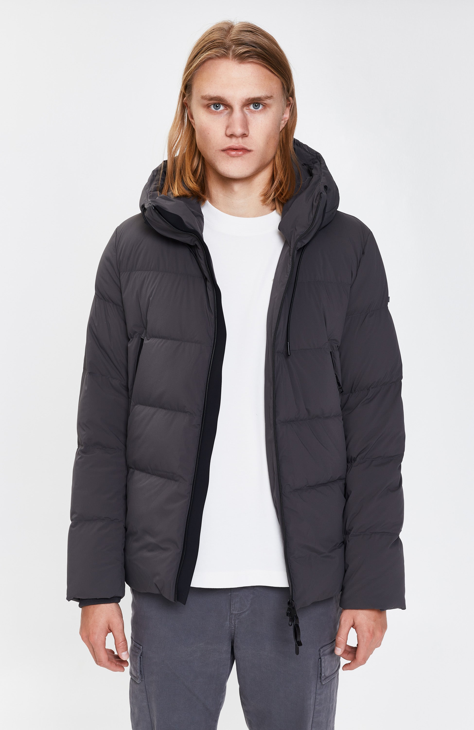 Mens Down Jacket With Detachable Hood DUNO