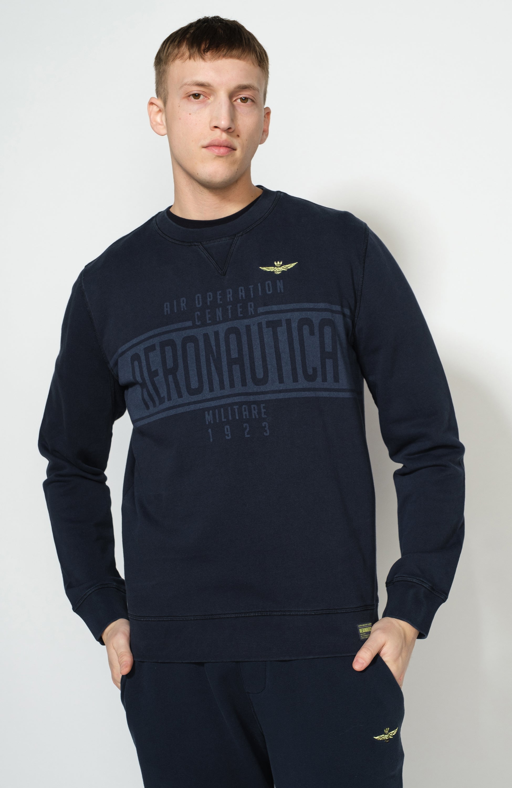 Blue Zipped Sweatshirt Mens AERONAUTICA MILITARE Shop Online