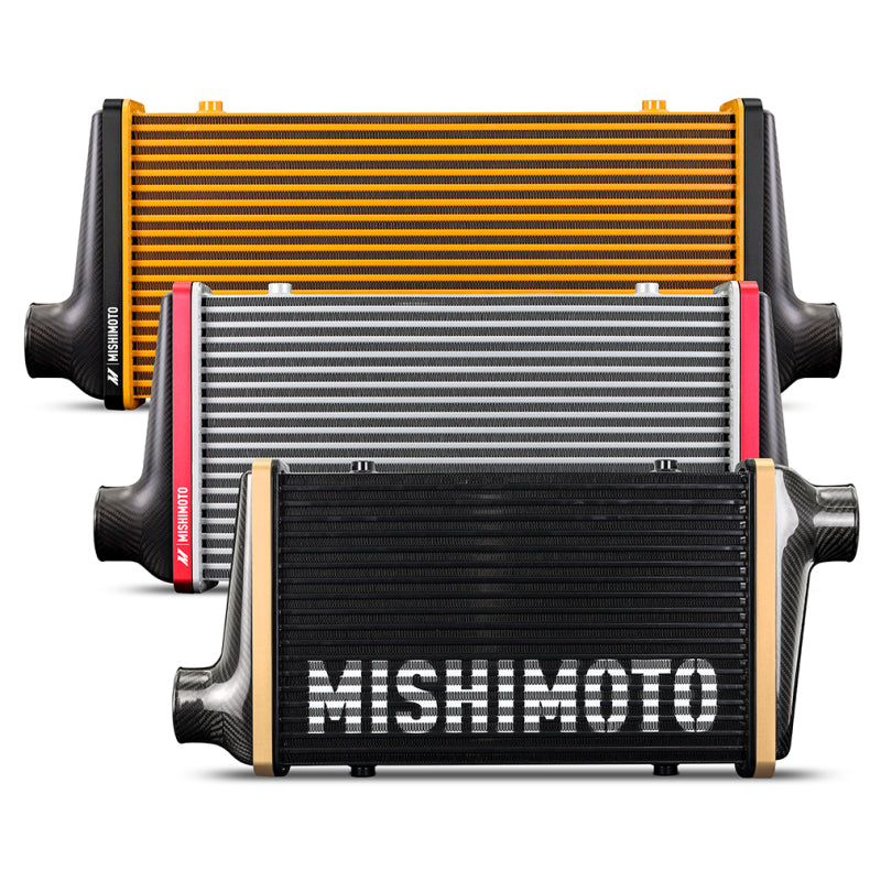 Mishimoto Universal Carbon Fiber Intercooler   Matte Tanks   525mm Black Core   C Flow   DG V Band