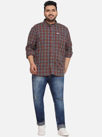 Columbia - Plus Size Men's Regular Fit Multi color Checked Full Sleeve Casual Shirt  JupiterShop