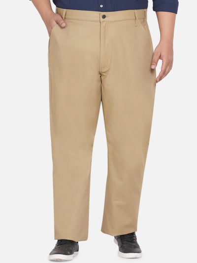 YOURS Curve Plus Size Beige Brown Cotton Cropped Trousers | Yours Clothing