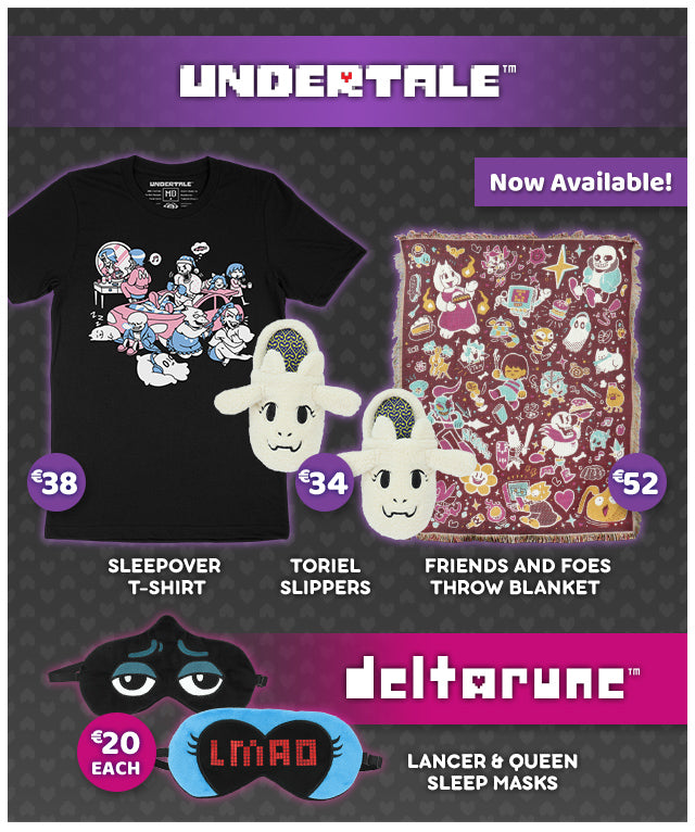 New UNDERTALE and DELTARUNE merch is now available at Fangamer.eu
