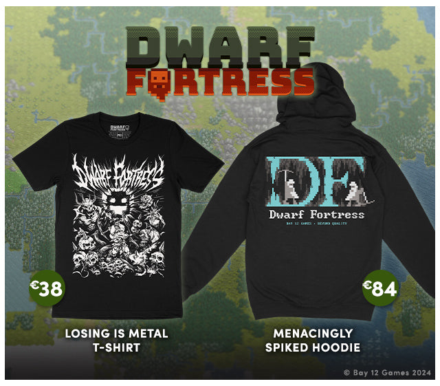New Dwarf Fortress apparel is now available at Fangamer.eu