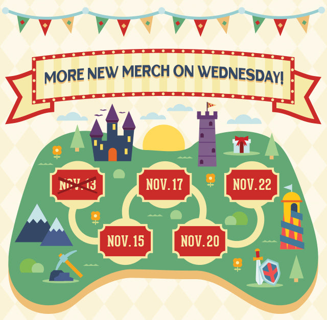 More new merch coming Wednesday Nov 15th for the Fangamerland Black Friday Sale at Fangamer.eu