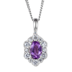 Amore Lovable You Amethyst and Cubic Zirconia Necklace