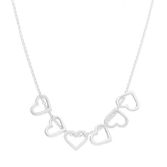CHRIS LEWIS Silver Eternity Multiple Heart Necklace