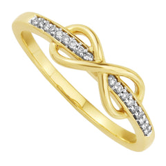 Diamond Infinity 9ct Yellow Gold 0.05ct Ring.